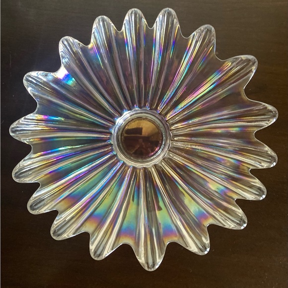 Other - Vintage Federal Glass Celestial Iridescent Starburst 11” Bowl